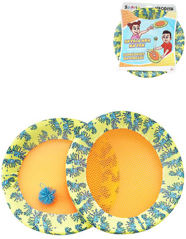 Fotografie MAC TOYS Neodisk 30cm set 2 talíře s míčkem frisbee 2v1 plast