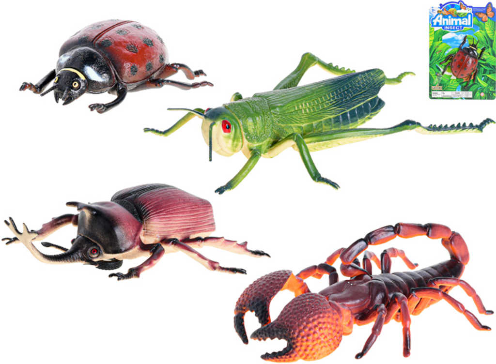 Fotografie Zvířátko hmyz maxi 12-20cm 4 druhy na kartě plast
