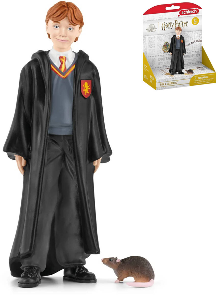 Fotografie SCHLEICH Harry Potter set figurka Ron Weasley + krysa Prašivka plast