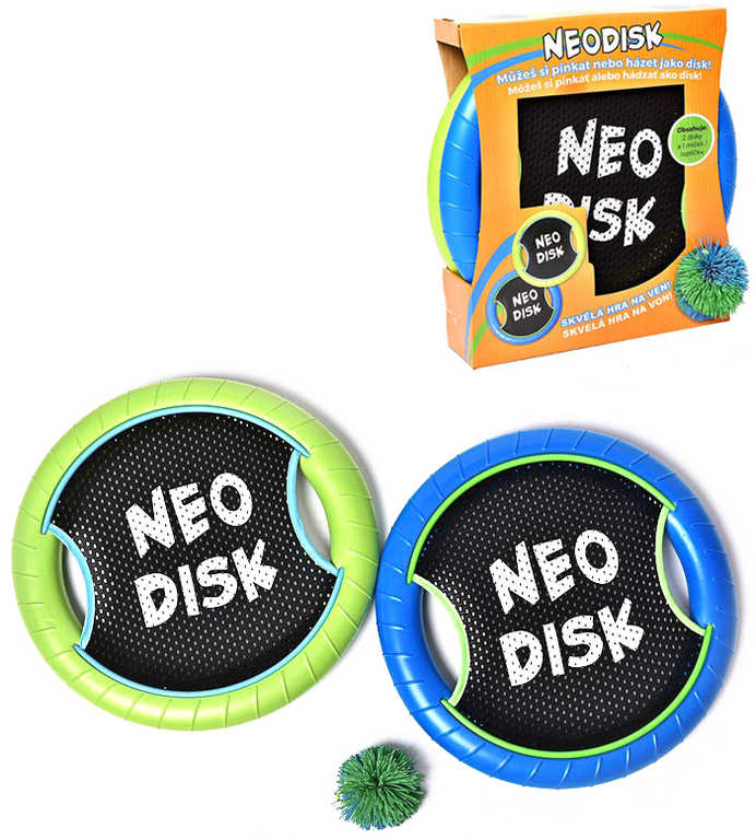 Fotografie Neodisk 31cm set 2ks s míčkem 2v1 disk a pálka v jednom