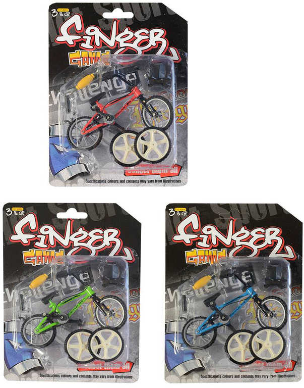 Fotografie Fingerbike BMX kolo prstové + náhradní kola s doplňky různé barvy kov