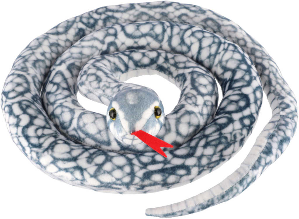 Fotografie PLYŠ Had bílo-šedý 200cm dlouhý *PLYŠOVÉ HRAČKY*