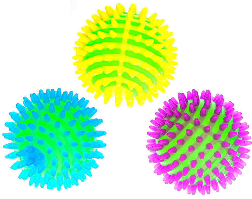 Fotografie Hopík se soft bodlinkami skákací míček ježek na baterie Světlo 3 barvy