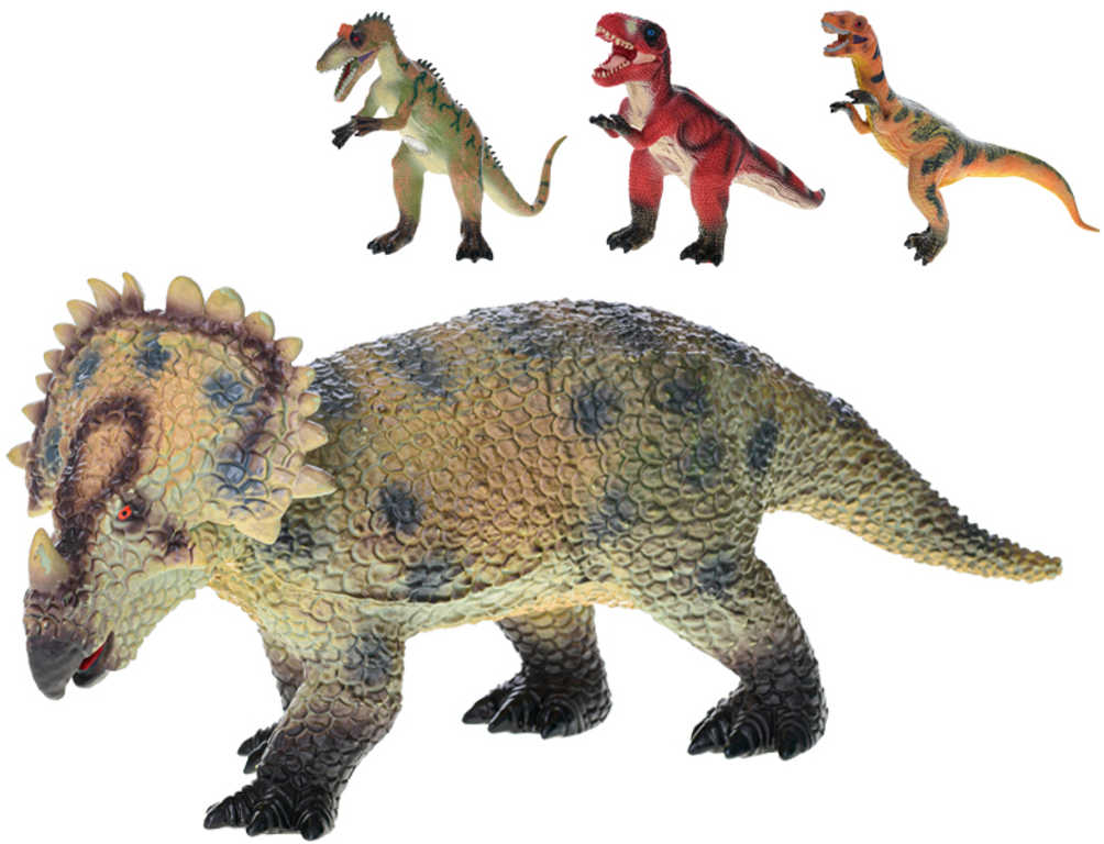 Fotografie Zvířata dinosauři 37-40cm velké figurky zvířátka měkký plast 4 druhy