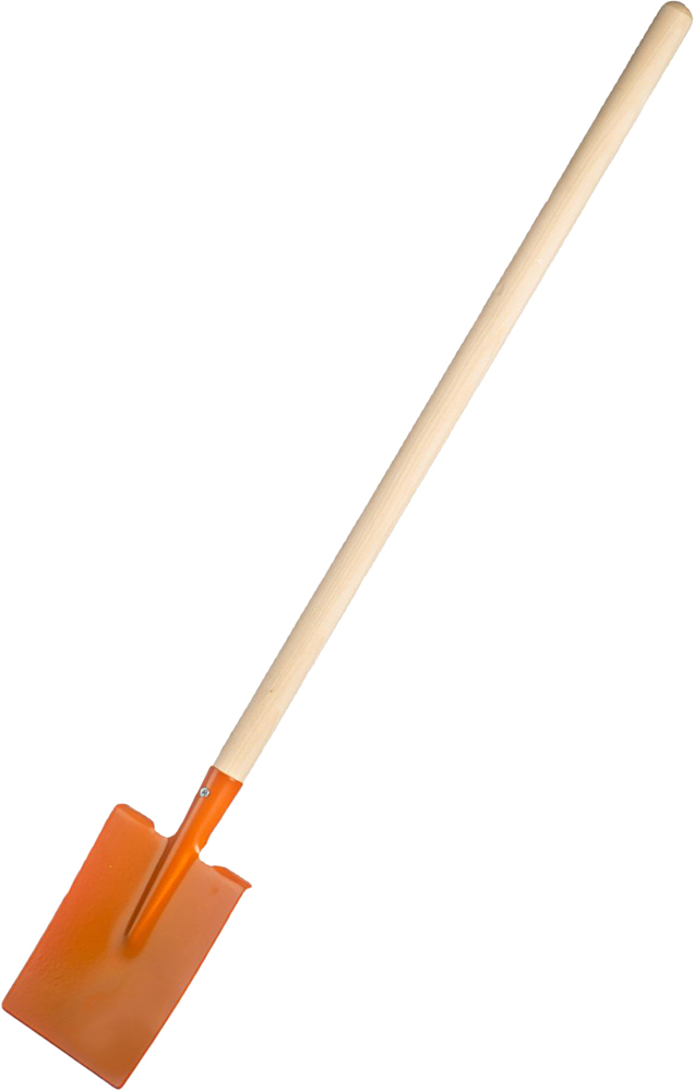 Fotografie Rýč rovný oranžový s násadou kov/dřevo 82 cm nářadí