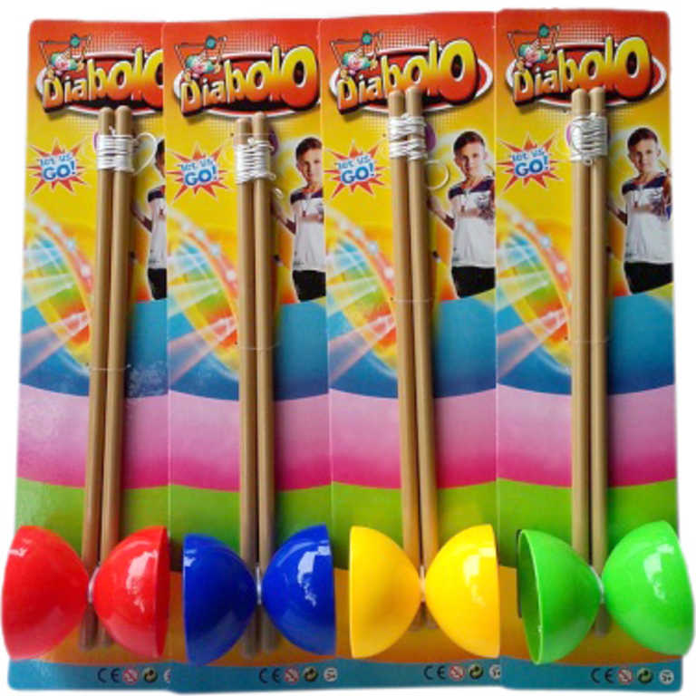 Hra Diabolo plastové barevné na žonglování 4 barvy na kartě