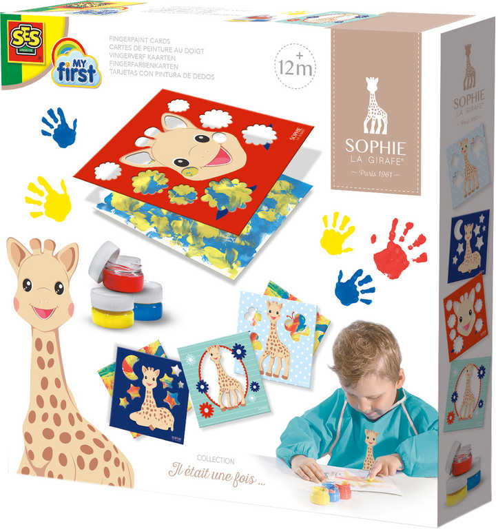 Fotografie SES CREATIVE Žirafa Sophie baby kartičky pro malování prstovými barvami