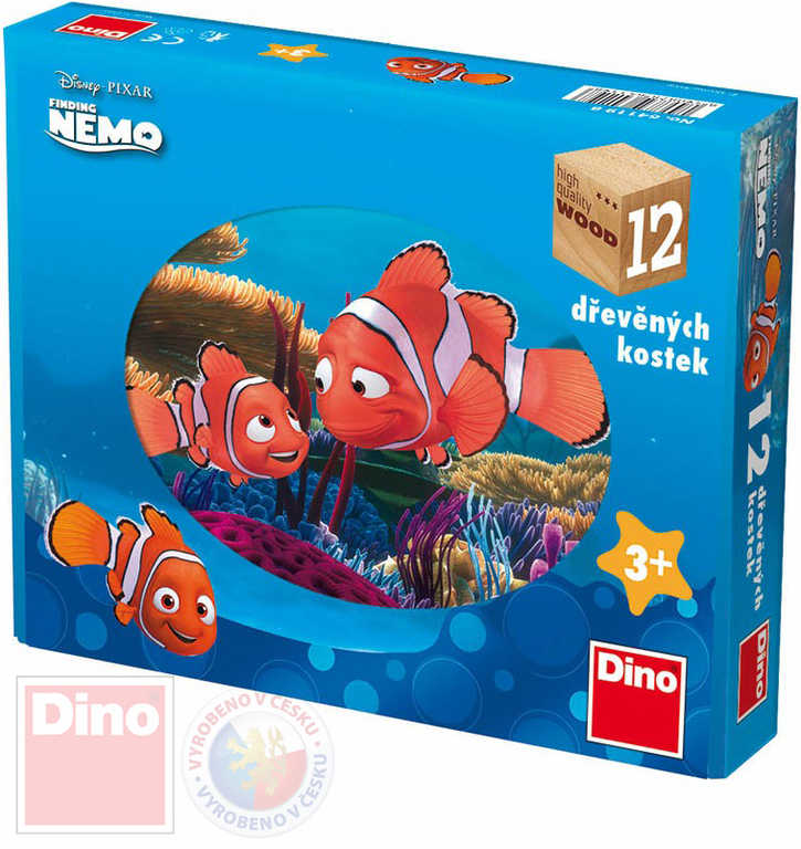 Fotografie DINOTOYS - Dřevěné kostky Nemo 12 ks