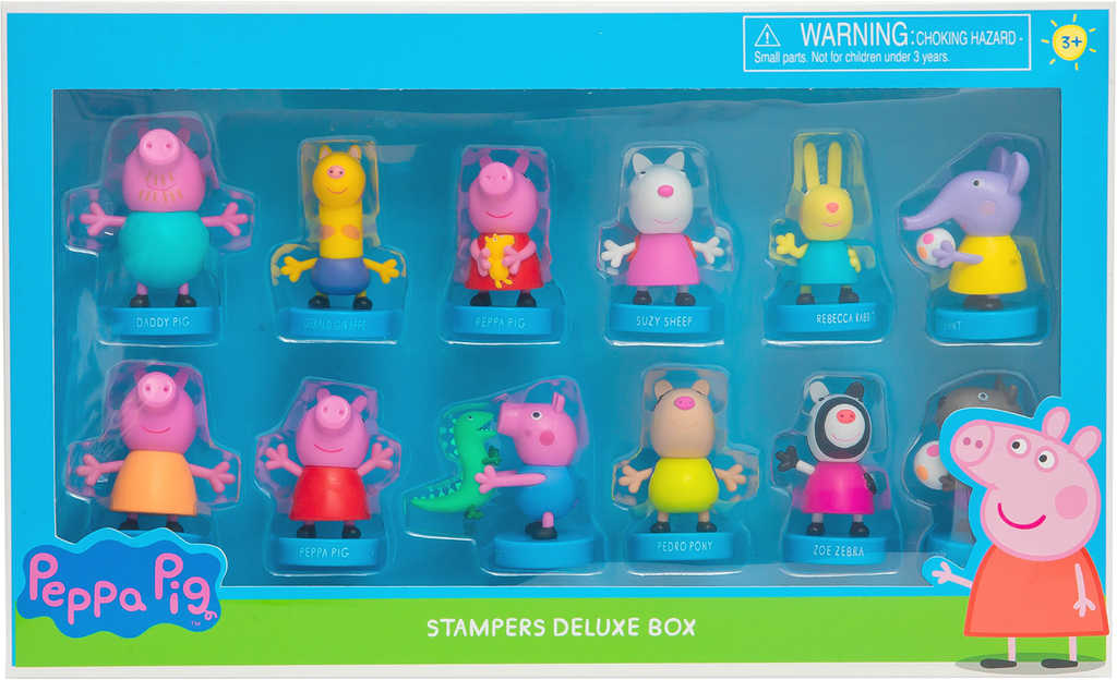 ADC Razítko figurka 6-8cm prasátko Peppa Pig set 12ks v krabici