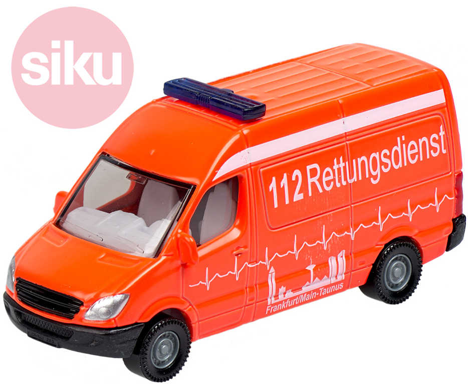 Fotografie SIKU Auto Ambulance sanitka oranžová kovový model 0805