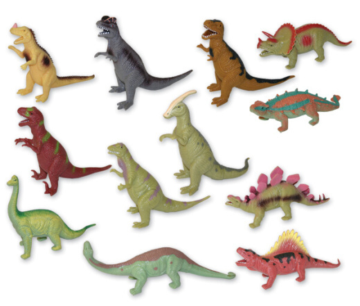 Fotografie Zvířata dinosauři 15cm měkké gumové figurky zvířátka 12 druhů