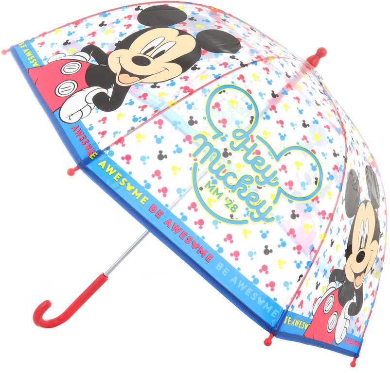 Fotografie Deštník dětský Disney Mickey Mouse 70x70x64cm průhledný manuální