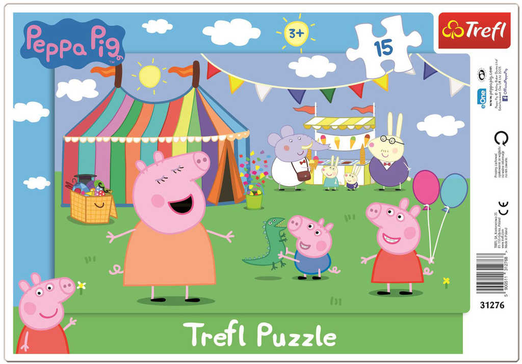 Fotografie Puzzle V zábavním parku Prasátko Peppa/Peppa Pig 15 dílků
