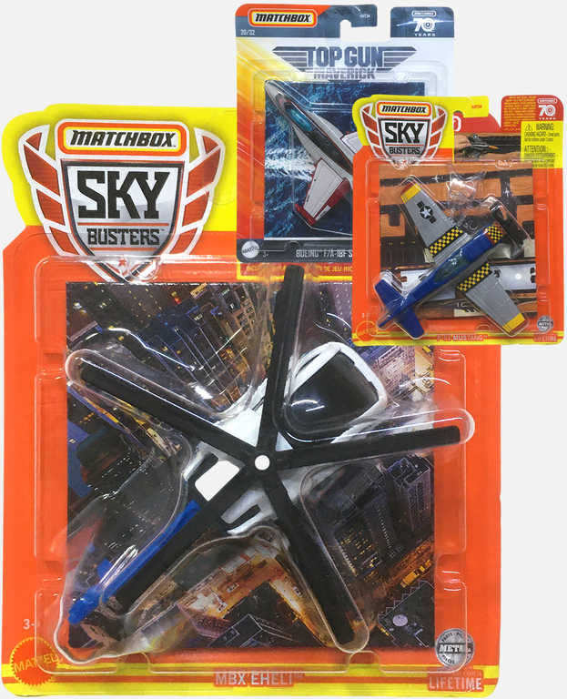 Fotografie MATTEL Matchbox Letadlo kovové Sky Busters různé druhy na kartě