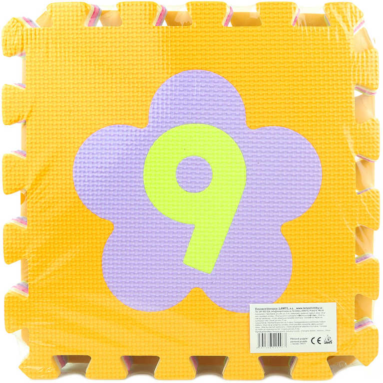 Fotografie Baby puzzle koberec pěnový Čísla set 9ks měkké bloky vkládací