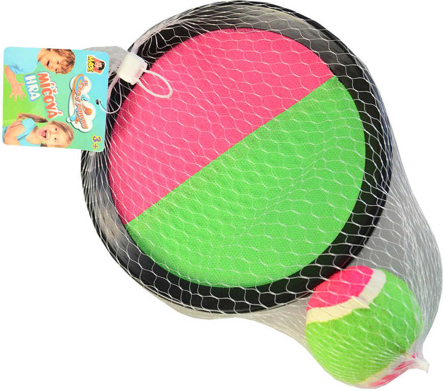 Hra Catch ball Lambada set 2 talíře s míčkem na suchý zip v síťce