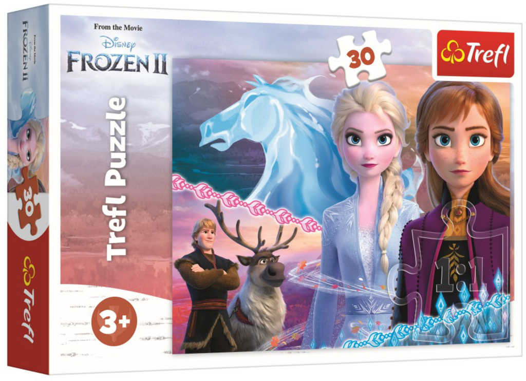 Fotografie Puzzle Ledové království II/Frozen II 30 dílků 27x20cm v krabici 21x14x4cm