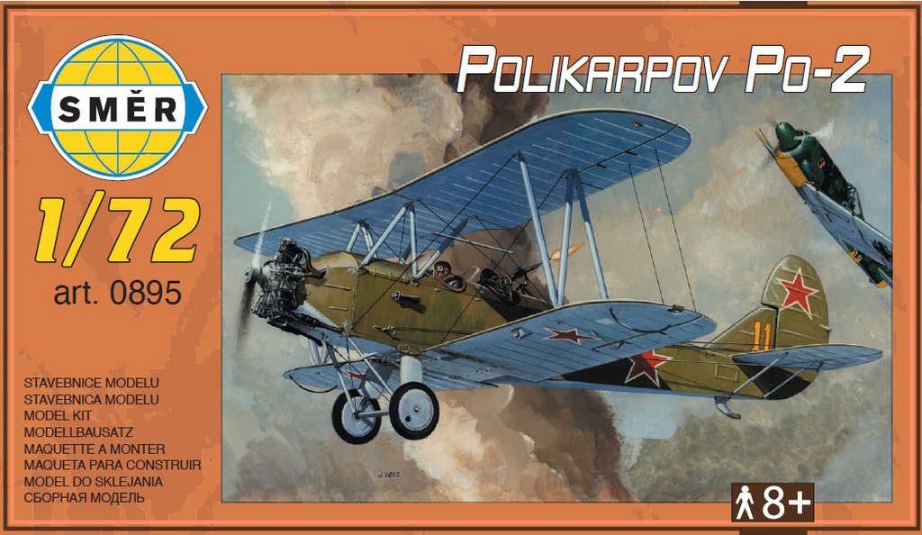 SMĚR Model letadlo dvouplošník Polikarpov Po-2 Kola 1:72 (stavebnice letadla)