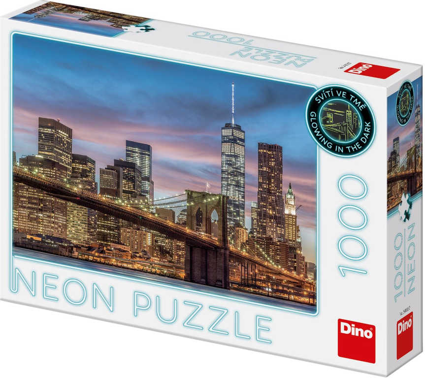 Fotografie DINO Puzzle New York neon XL 66x47cm skládačka 1000 dílků svítící