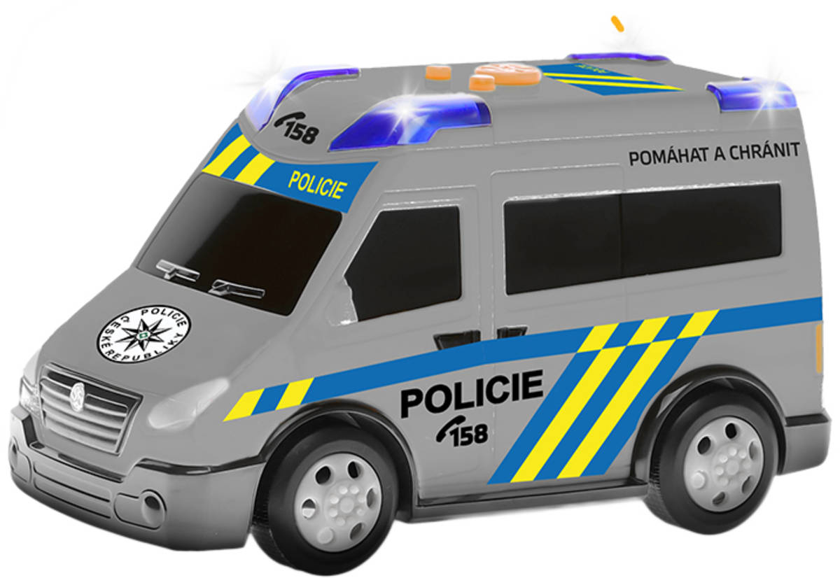 Auto dodávka česká policie CZ design volný chod na baterie Světlo Zvuk