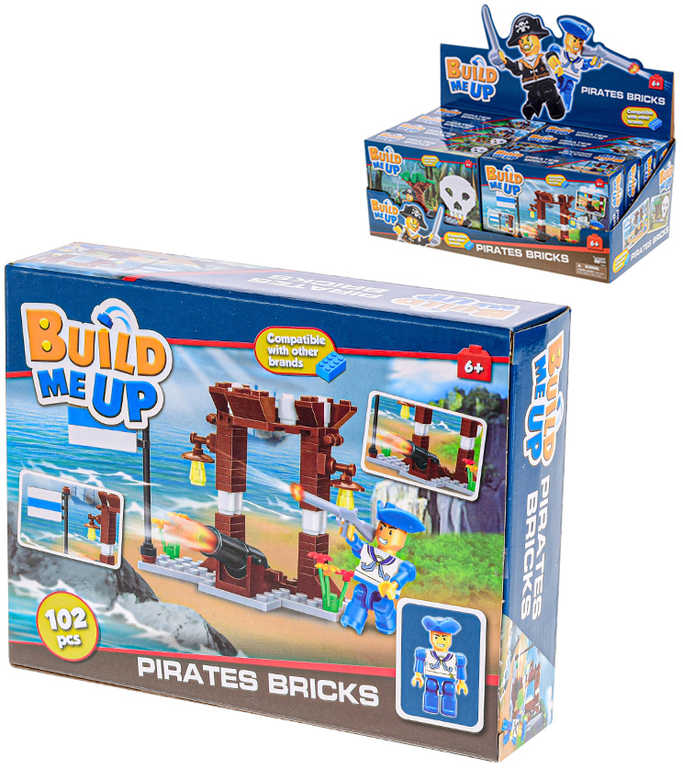 Stavebnice BuildMeUP Pirates Bricks 96-103 dílků 4 druhy plast
