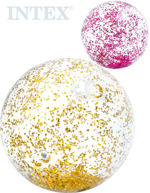 Fotografie INTEX Balón Glitter nafukovací flitrový 71cm míč s třpytkami do vody 2 barvy 58070