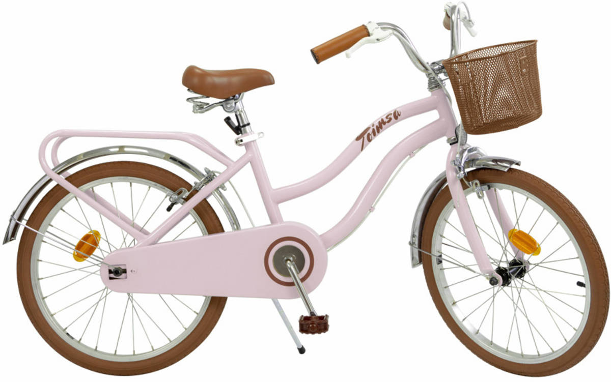 Kolo jízdní dívčí Toimsa Vintage 20" retro růžové s košíkem a nosičem
