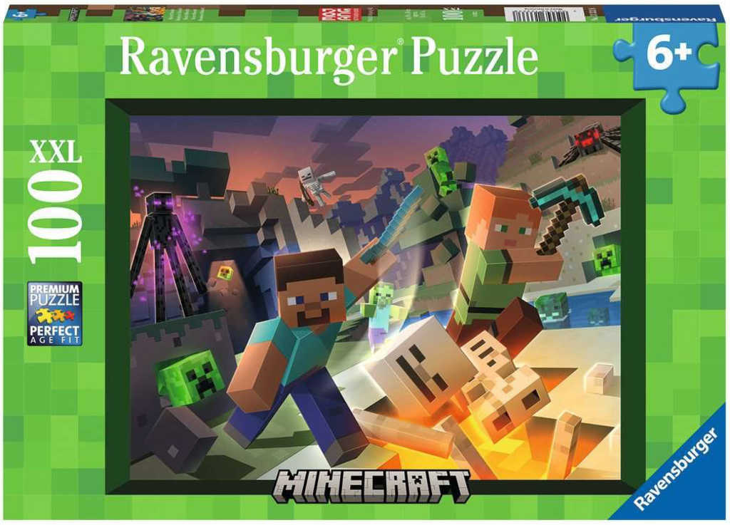 RAVENSBURGER Puzzle XXL Monstra z Minecraftu 100 dílků 49x36cm skládačka