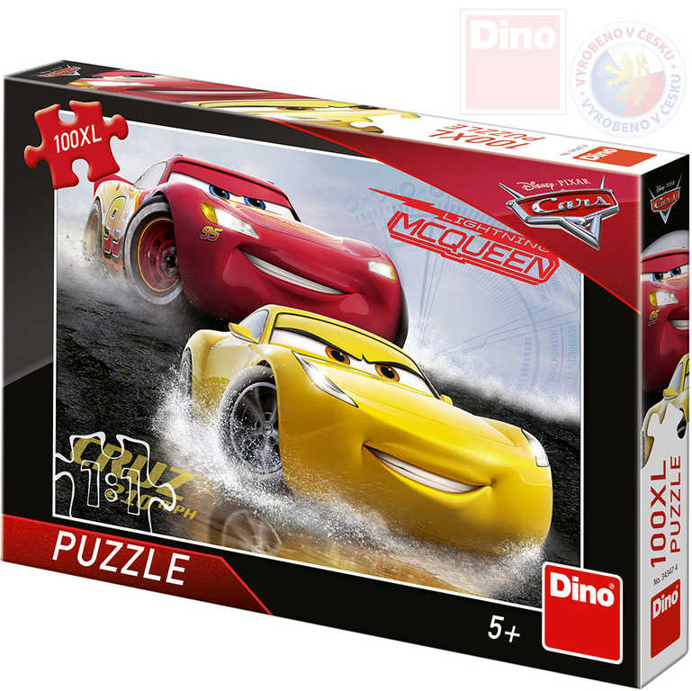 Fotografie DINO Puzzle 100 dílků XL Aquaplaning Cars 3 (Auta) 47x33cm skládačka v krabici