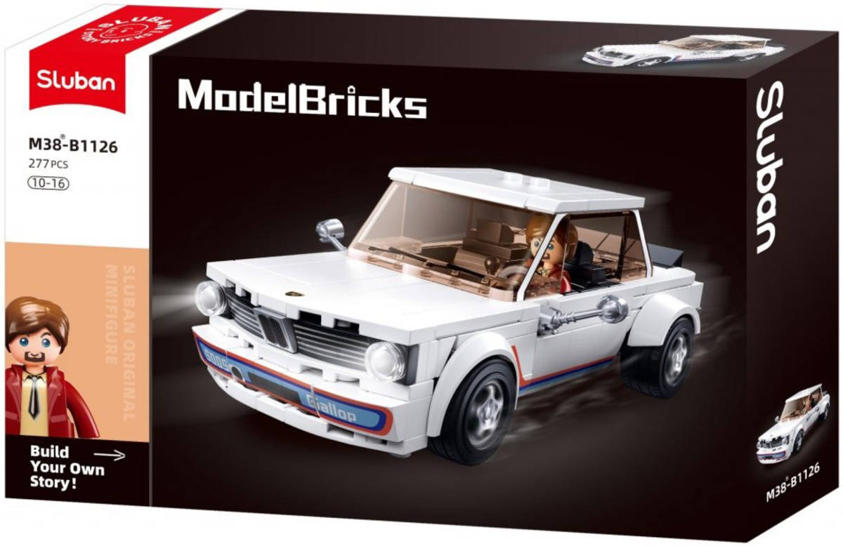 Fotografie SLUBAN Model Bricks Auto klasický vůz 2002 277 dílků + 1 figurka STAVEBNICE