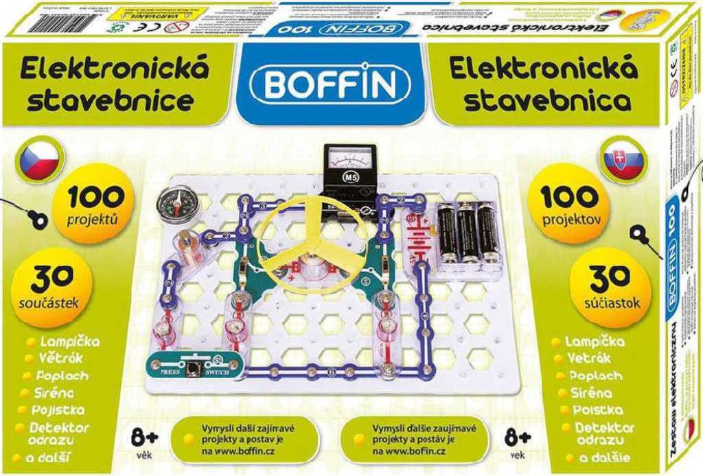 Boffin 100 elektronická stavebnice 100 projektů na baterie 30ks v krabici