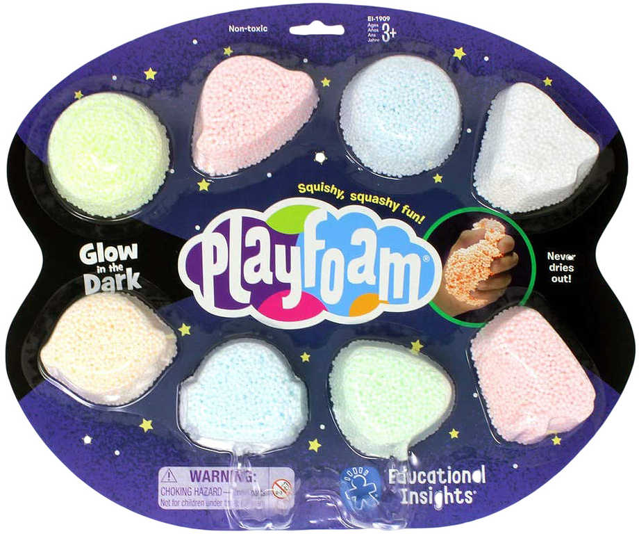 PlayFoam pěnová kuličková modelína set 8ks svítí ve tmě fosforeskuje
