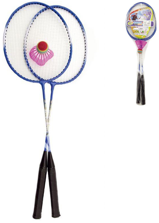 Fotografie Badminton kov 2 pálky a 1 míček v síťce