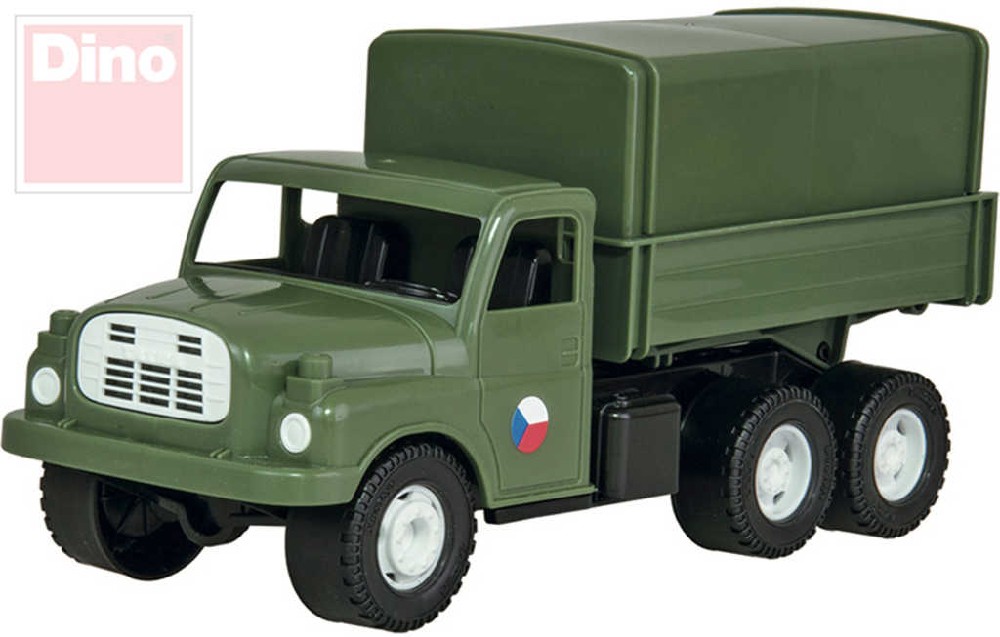 Fotografie Auto nákladní Tatra 148 khaki vojenská plast 30cm v krabici 35x18x13cm