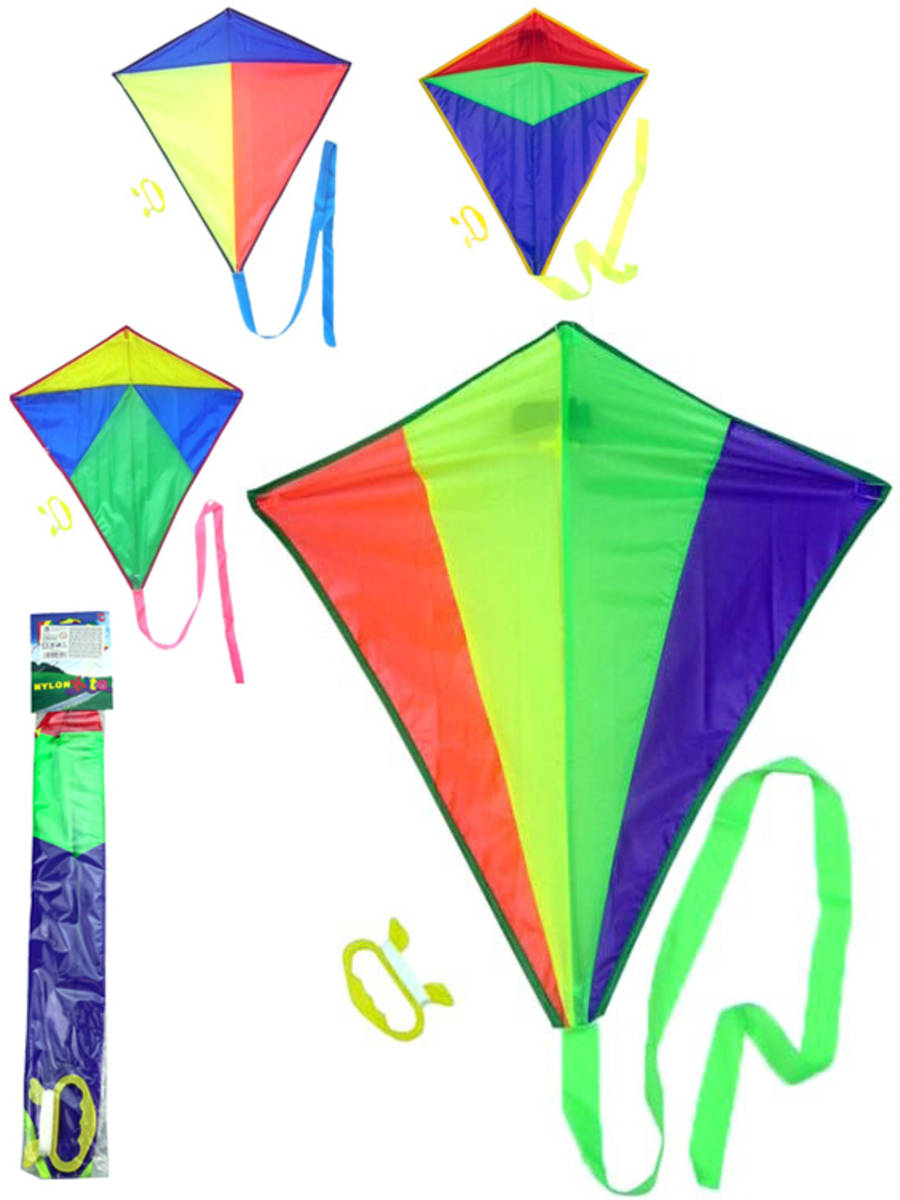 Fotografie Drak létající barevný 60x66cm plastový 4 druhy v sáčku