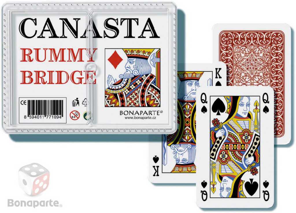 Fotografie Canasta společenská hra karty 108 ks v plastové krabičce