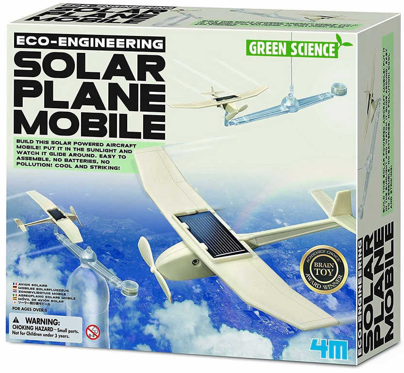 Fotografie MAC TOYS Letadlo na solární pohon funkční model k sestavení plast