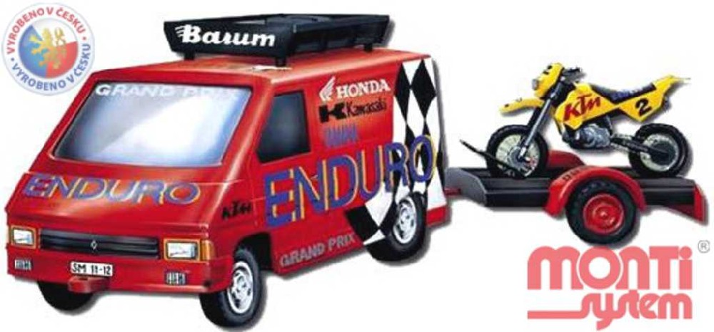 Fotografie Stavebnice Monti 49 Enduro Renault Trafic 1:35 v krabici 22x15x6cm