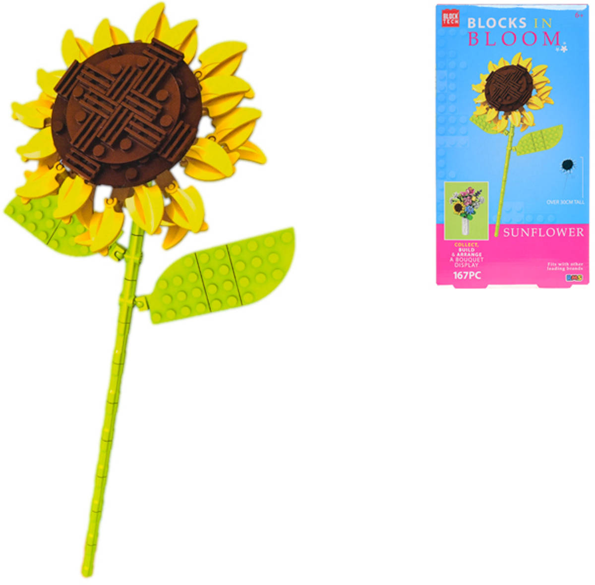 Stavebnice rostliny Slunečnice 167 dílků dětská plastová skládačka