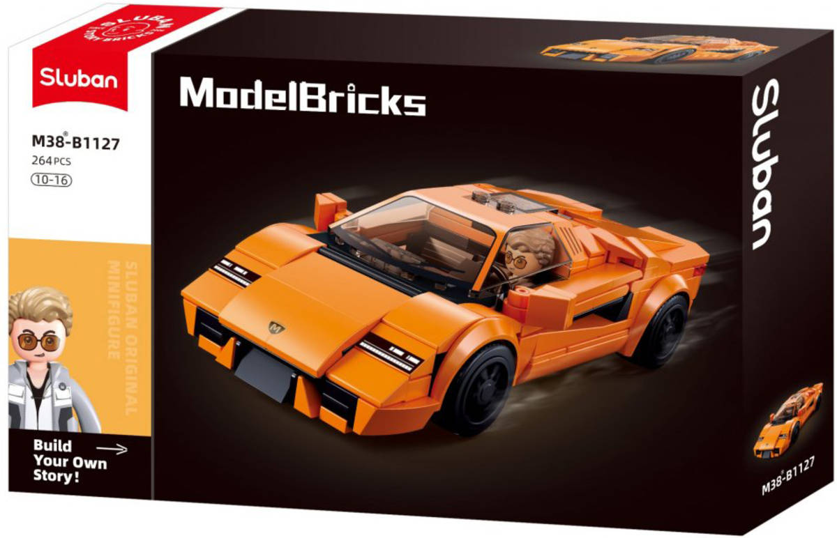 Fotografie SLUBAN Model Bricks Sportovní vůz 2020 264 dílků + 1 figurka STAVEBNICE